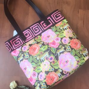 Floral and cheetah Printed Bag